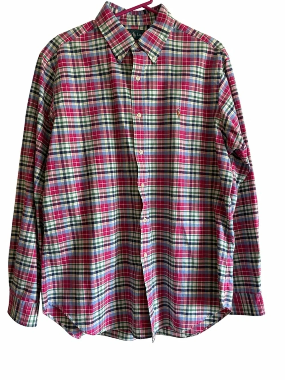 Polo by Ralph Lauren Pink and Green Plaid Button-Down Shirt